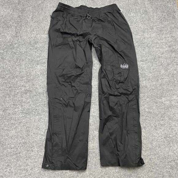 REI Co-op Pants Mens Medium Short Black Rain Nylon Ripstop Water Resistant Shell - Picture 2 of 14